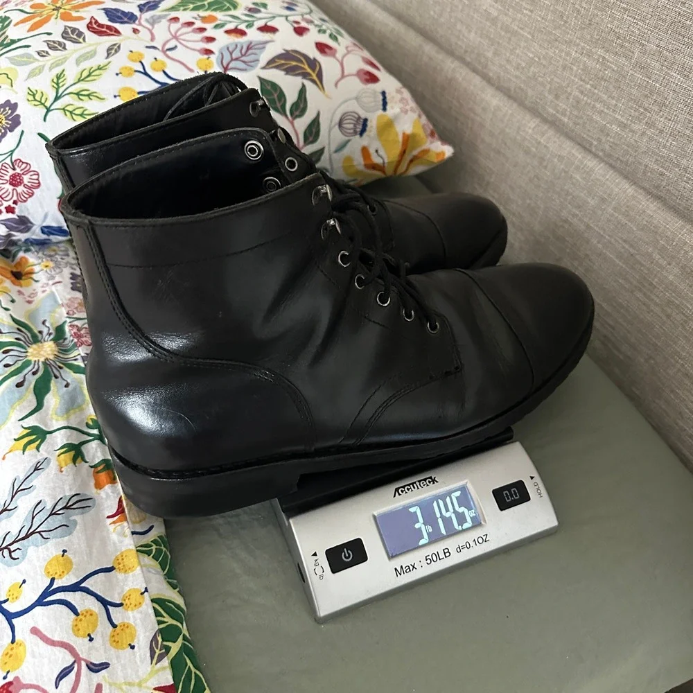 Thursday Boot Co Captain Boots Men 12.5 Black Leather Lace Up Cap Toe